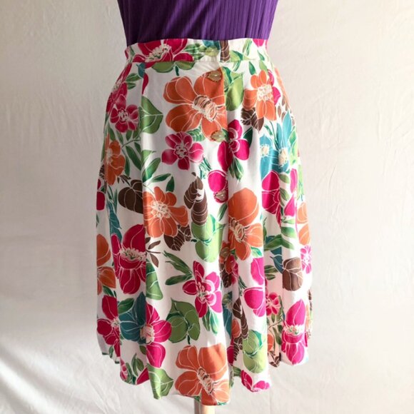 Vintage Floral Button Front Skirt Cottagecore - Picture 5 of 12